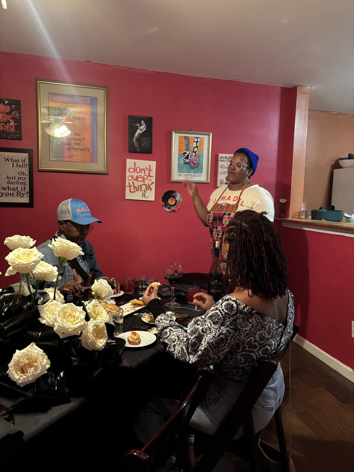 Ronisha sharing a moment with guests
