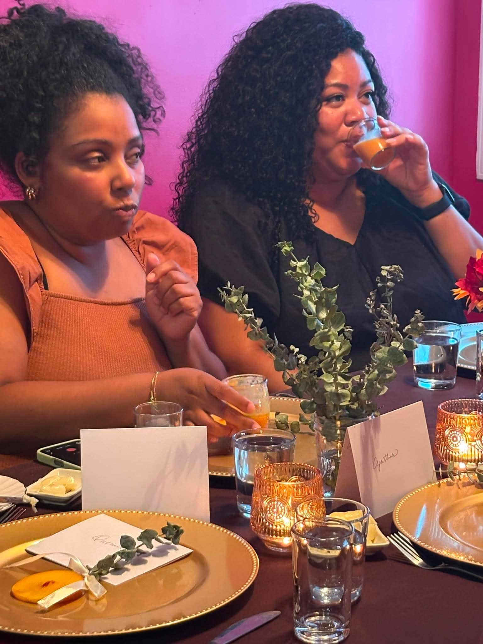 The first Floral and Spice table gathered around a meal