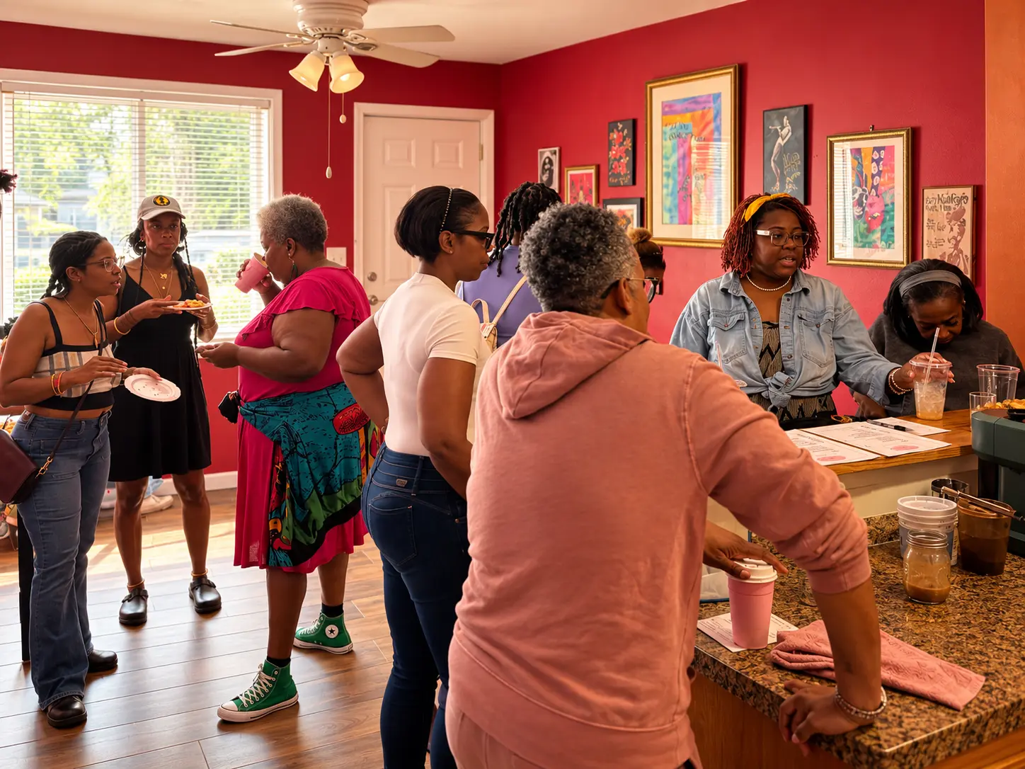 Guests gathering at the first Suite Brew Café