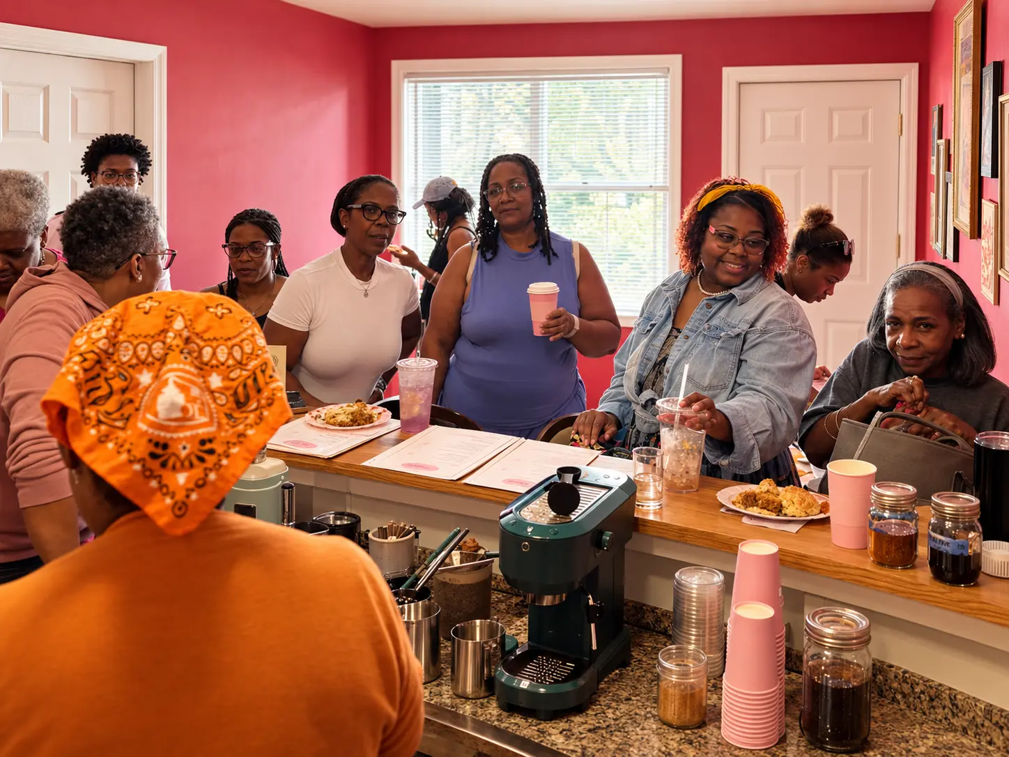 Guests enjoying coffee at the first Suite Brew Café